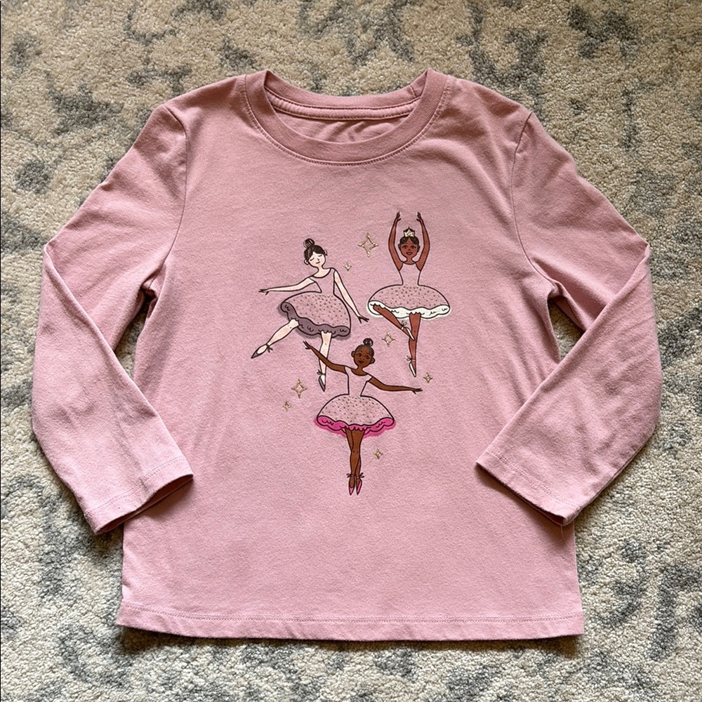 Girl’s Cat & Jack Pink Ballet Dancers Long Sleeve Tee